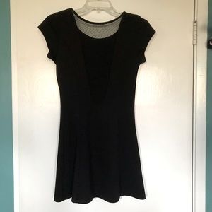 Sheer back black skater dress size S